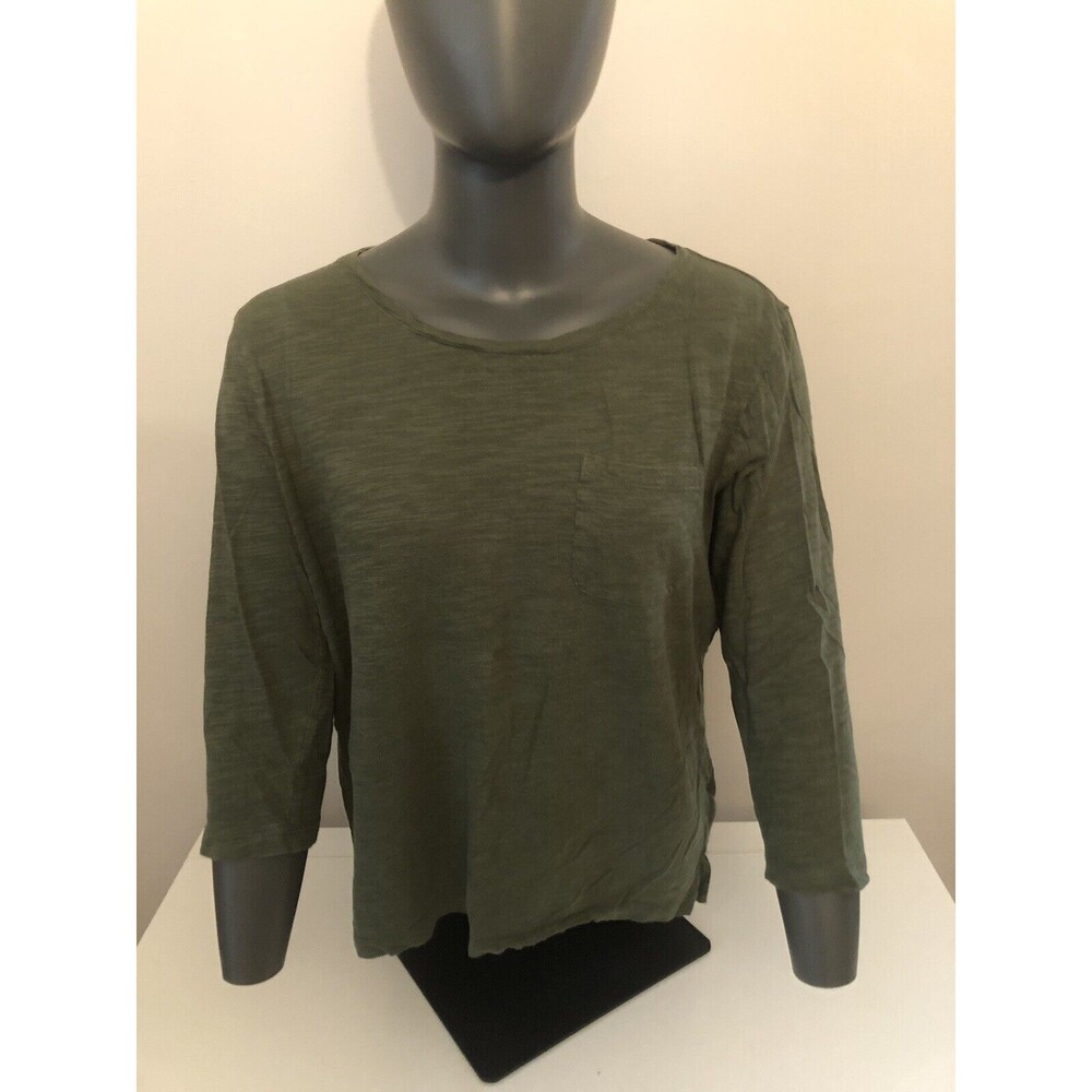 Women's Banana Republic‎ Malibu Tee Large Olive Green 3/4 Sleeve Size Large